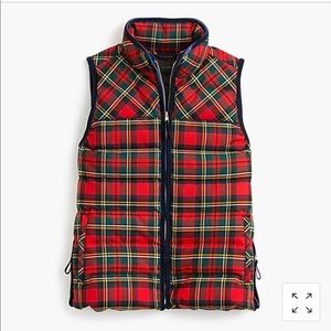 J Crew tartan mountain puffer vest
